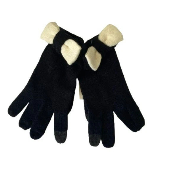 Guantes Kate Spade negros y crema con lazo Foto 1 de 4