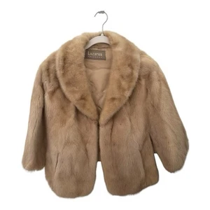 Lazarus Kolumbus Pelze natur hellbraun Nerz Royal Qualität Cape Poncho - Bild 1 von 13