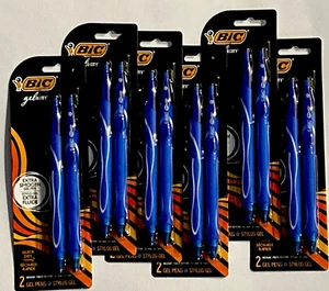 Bolígrafo de gel azul retráctil de secado rápido BIC Gel-ocity punto medio 0,7 mm (6 paquetes) - Imagen 1 de 6