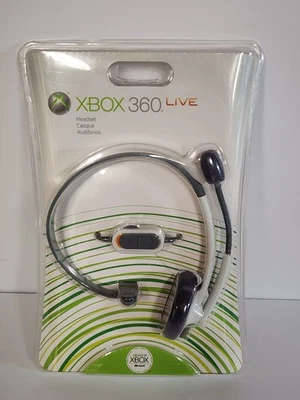 Microsoft XBOX 360 Live Headset White & Gray Headband Wired /NEW Sealed. - Image 1 of 2
