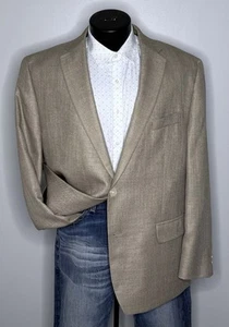 Ralph Lauren LRL Black Label Linen Blend Taupe Blazer Jacket Sport Coat Mens 46R - Picture 1 of 17