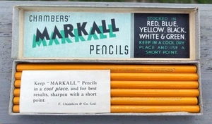 Vintage Pencils Full Box F. Chambers & Co. Ltd. Markall 12 In Box 1930’s - Picture 1 of 2