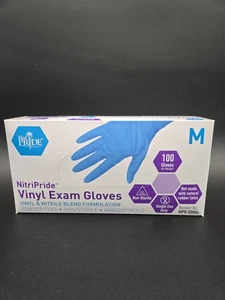 Medpride NitriPride Powder-Free Nitrile Exam Gloves, Iris Blue, Medium, Box/100 - Picture 1 of 2
