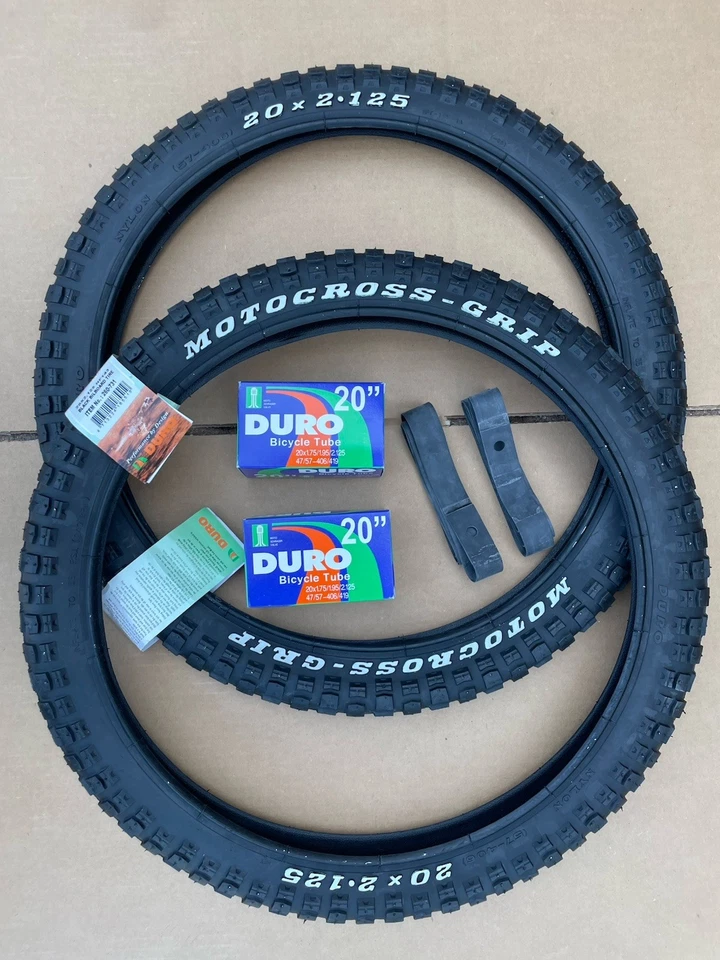 Neumáticos de bicicleta de 20"" x 2,125 tubos tiras de llanta motocross BMX moto de salto de tierra negro Foto 1 de 4