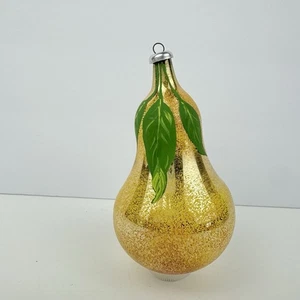 Ornamento vetro mercurio pera italiana vintage soffiato a mano Saks Fifth Avenue Holiday - Foto 1 di 7