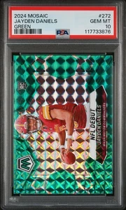 Jayden Daniels 2024 Panini Mosaic NFL Debut Verde Prizm PSA 10 Commanders - Imagen 1 de 3