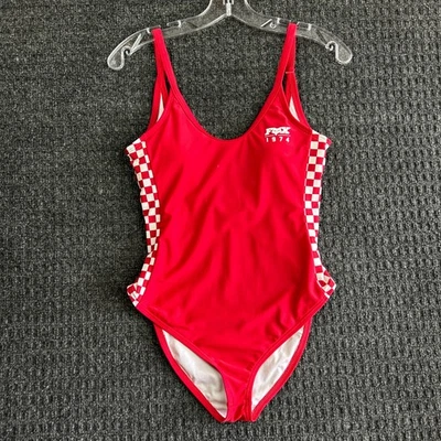 Traje de baño Fox Racing 1974 para mujer de una pieza M rojo bandera de carreras playa moto Foto 1 de 4