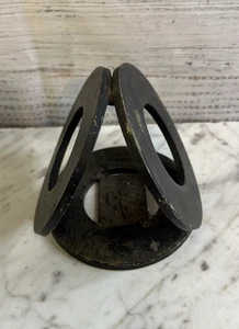 Abstrakte Metallkunst Schwarz Kreis Stativ Schreibtisch Briefbeschwerer Zubehör - Bild 1 von 11