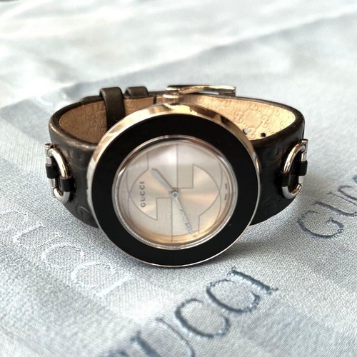 Orologio Gucci U Play 129.4 Quarzo Donna Quadrante Argento Incastro G Us Da