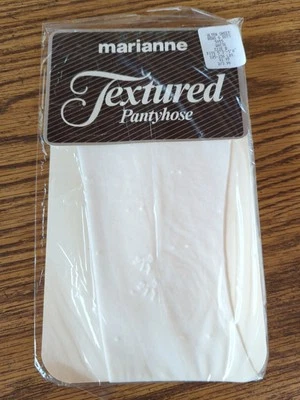New Vintage Marianne Textured Pantyhose Size B Ultra Sheer Dots & Bows White - Image 1 of 3