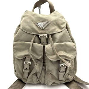 Zaino Prada Nylon Doppia Tasca Triangolo Logo Cachi - Foto 1 di 12