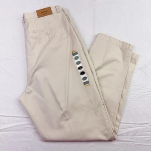NEW LL Bean Pants Chinos Original Fit Front Pin Womens Sz 14 Twill Cotton Beige - Bild 1 von 18