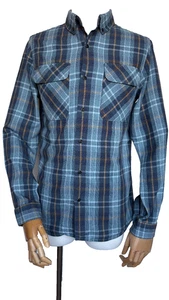 Roark Revival Flannel Shirt Blue Plaid Button Up Lightweight Casual Sz. Small - Picture 1 of 20