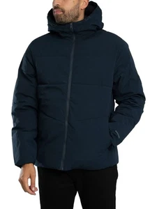 Jack & Jones Men's Global Puffer Jacket, Blue - Picture 1 of 8