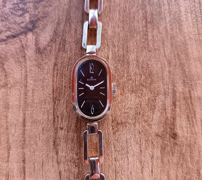 Reloj Pulsera Mujer Edox Swiss Vintage Negro Mecánico Ovalado Foto 1 de 4