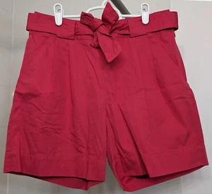 Vintage Lacoste Hot Pink Cotton Pleated Belted High Waist Mom Shorts Size 6 - Picture 1 of 11