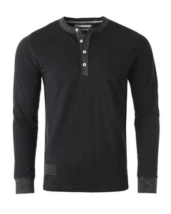 ZIMEGO Men's Long Sleeve Contrast Button Placket Neck Cuffs Casual Henley Shirts - Picture 1 of 14