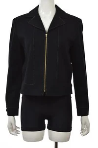 St. John Sport Womens Jacket Size S Black Long Sleeve Cotton Casual Basic Blazer - Picture 1 of 5