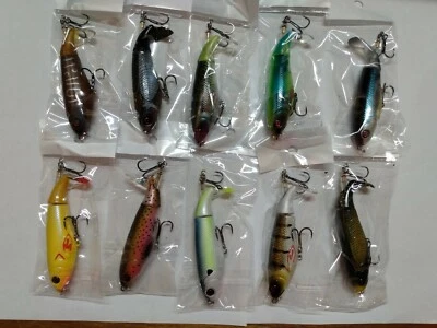Whopper Plopper 90 style 105mm 17g Topwater Popper Fishing Lure-Lot of 10 colors - Image 1 of 4