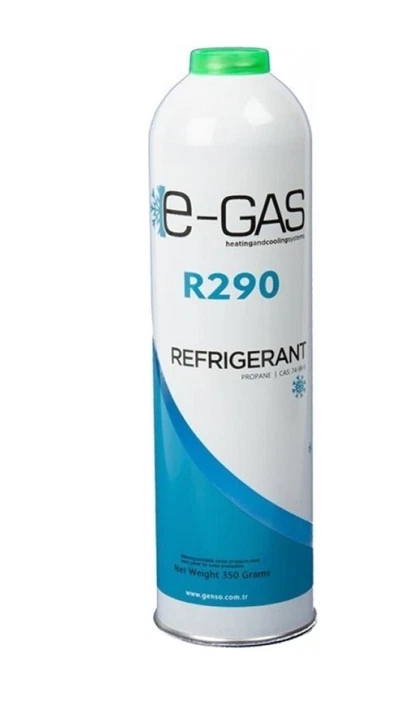 E-GAS 350gr. Refrigerante R290 propano caja desechable válvula opcional depósito/etiqueta de devolución