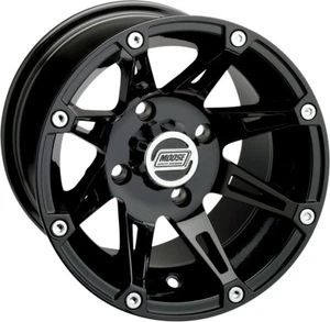 Moose Utility Gloss Black 12x8 387X Golf Cart Wheel 4/4, 4+4 Offset 0230-0756 - Bild 1 von 1