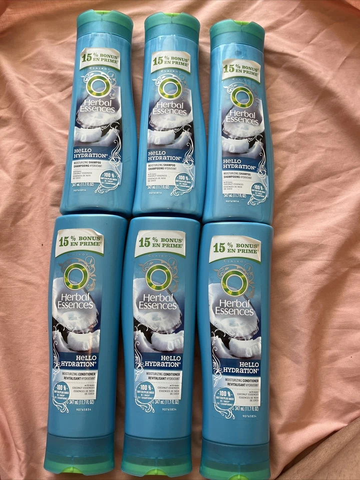 6 Herbal Essences HELLO HYDRATION 3)Shampoo & 3)Conditioner 11.7 oz Each - Image 1 of 1