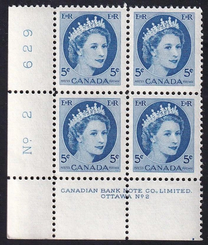Canada 1954 QEII 5¢ Wilding issue sc#341, MNH PL2 LL PB - Image 1 of 1
