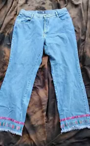 Pantalones de mezclilla para mujer Venezia de pierna recta talla 18 puntada adornada - Imagen 1 de 7