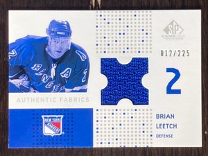 BRIAN LEETCH 2002-03 SP Game Used Authentic Fabrics Jersey /225 NY RANGERS