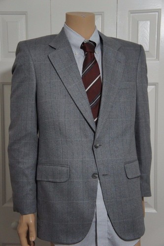 Blazer uomo Burberrys' Saks Fifth Avenue grigio a quadri seta cappotto sportivo Burberry vintage