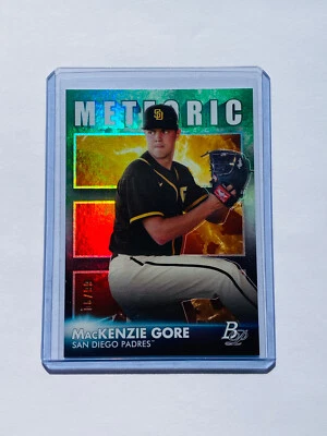 2021 Bowman Platinum MacKenzie Gore #MET-8 GREEN Meteoric /99 - Image 1 of 4
