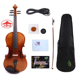 Nuevo violín acústico eléctrico de 5 cuerdas 4/4 abeto madera de arce estuche libre arco - Imagen 1 de 9