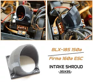 35x35mm Forced Air Fan Intake Shroud for Arrma 1/5 8s 6s ESC BLX-160, Firma 180a - Picture 1 of 6