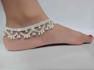 Kundan Indian Jewelry Set Anklet Payal Pajib Payjeb Jewellery Traditiona Set c - Picture 1 of 24