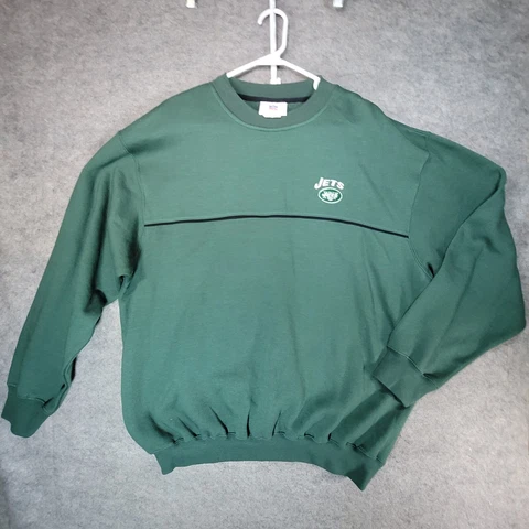 New York Jets Sweater Mens Large Green Football Long Sleeve NFL Cover