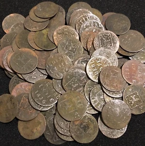 1800er Niederlande Niederländisch Ostindien Insel Sumatra 1/8 Stuiver Schiffbruch Münze - Bild 1 von 2