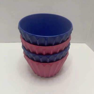 Mainstays 8 Oz Eco-friendly Bamboo Malamine Mini Bowl Bundle Of 4 Pink & Blue - Image 1 of 4