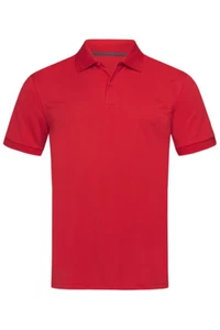 Stedman Active Performance Polyester Pique Short Sleeve Polo Shirt [Red, Size L] - Picture 1 of 1