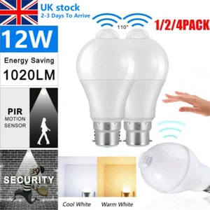 PIR Motion Sensor B22 LED Lamp Smart Bulb Globe Auto ON/OFF Energy Saving Light - Picture 1 of 12