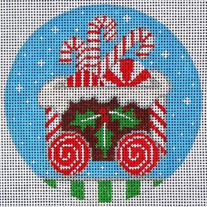 Needlepoint Handpainted Amanda Lawford Christmas Ginger Train Cargo  - Picture 1 of 1