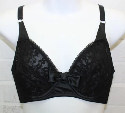 Sujetador con aros con detalle de lazo de encaje elástico negro para dama - talla 34D Foto 1 de 4