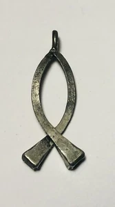 Antique silver Religious fish symbol Pendant hand forged rare. - Picture 1 of 7