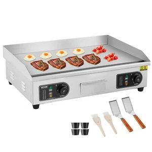 VEVOR 4000W Elektro Grillplatte Glatt Kommerziell Eisen Gastrogrill Küche 663mm - Bild 1 von 12