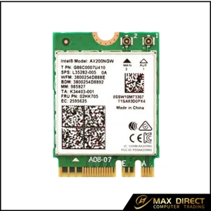 Intel AX200 Wi-Fi 6 Network Card 802.11AX MU-MIMO 80+80MHz/160MHz Bluetooth 5 - Picture 1 of 4