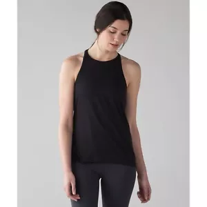 Camiseta sin mangas Lululemon negra trapecio Pima algodón modal espalda deportiva talla 4 - Imagen 1 de 9