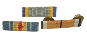 Original WWI - WWII Military Ribbon Bars French Wound US Engineer CA6 - Picture 1 of 2