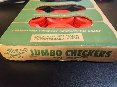 Vintage - Jak-Pak Jumbo Checkers - Complete Checkers and Plastic Checkerboard - Image 1 of 3