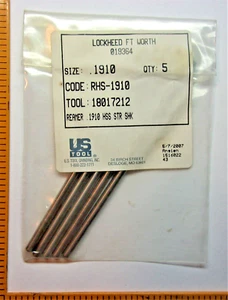 1 - #11 HSS Spiral 6 Flute .1910 Straight Shank Reibahle .190, Flugzeugwerkzeuge, - Bild 1 von 2