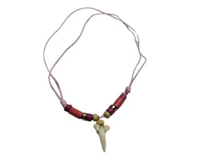 2 Collares Art 12 Ajustables Étnico Con Diente Tiburón Real Tribal Surfista - Imagen 1 de 3