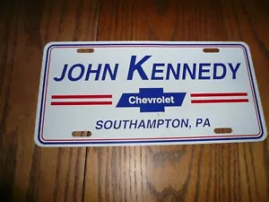 John Kennedy Chevrolet Vanity License Plate Tag - New - Southampton Pa - Picture 1 of 1